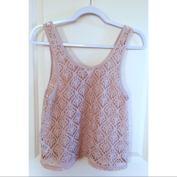Aeropostale Blush/Beige Crochet Tank, Small - Picture 2 of 4